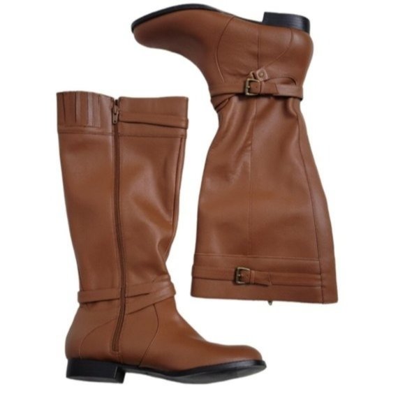 Comfortview The Janis Brown Leather Wide Calf Boots NEW - Picture 2 of 10